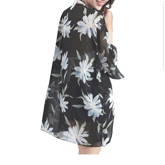 NEW Blue White Boho 1 Piece Swimsuit S M L NWT ! - Picture 8 of 8